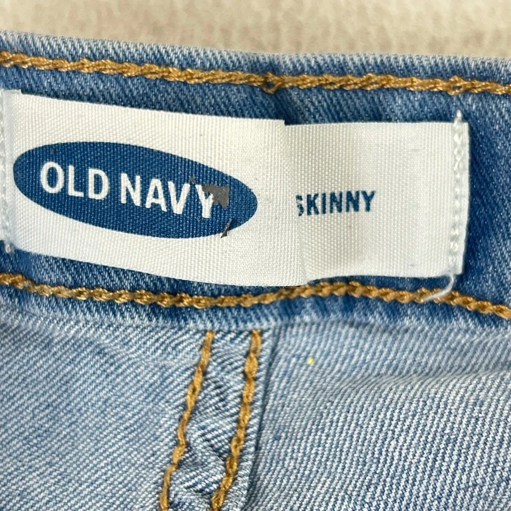 Old Navy Kids Skinny Jeans Medium‎ Wash Blue Adjustable Waist Size XL 14